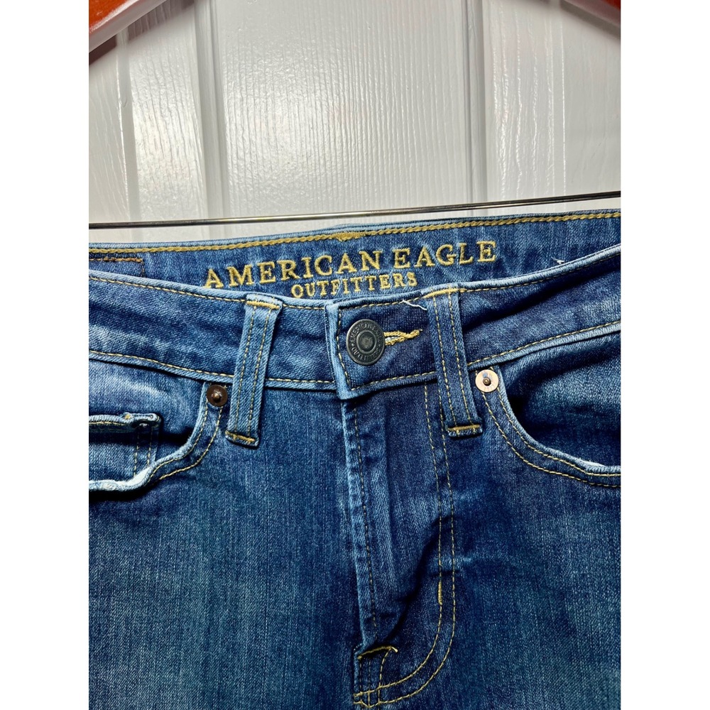 American Eagle Jeans Mens 26x30 Blue 360 Extreme Flex Slim‎ Straight Mid Rise - Picture 4 of 8